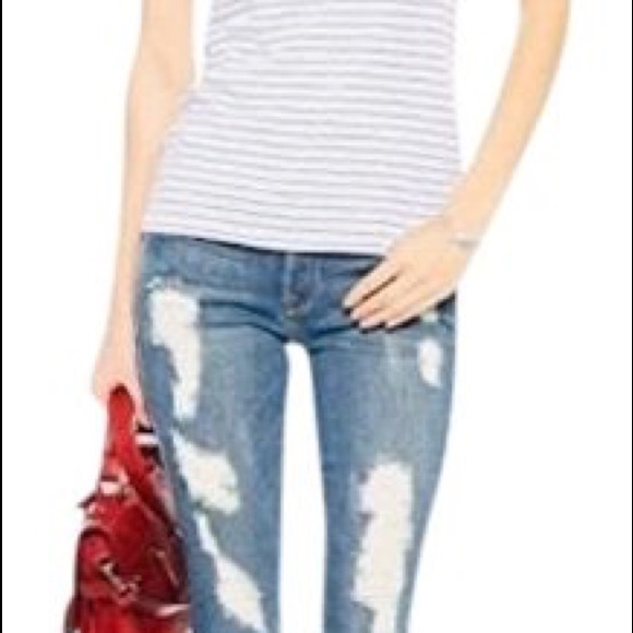 Frame Denim Jeans Le Skinny De Jeanne Size 26 Distressed Stretch Skinny - Picture 14 of 15